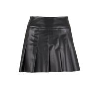 Urban Classics Damen Kunstleder-Faltenrock kurz Schwarz Größe S