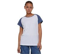Urban Classics Damen Tb1913-ladies Contrast Raglan Tee T-Shirt, White/Vintageblue, XXL EU