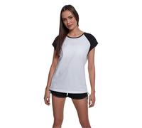 Urban Classics Damen T-Shirt Contrast Raglan Tee – Regular Fit – Weiß – Größe XS