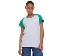 Urban Classics Kurzarmshirt Contrast Raglan Tee Damen Regular Fit 60%Baumwolle/40%Polyester Grün L