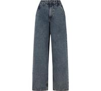 Bequeme Jeans URBAN CLASSICS "Urban Classics Ladies Tapered Baggy Jeans", Damen, Gr. 30, Normalgrößen, dirty washed, 100% Baumwolle, unifarben, Jeans (10113557-30) dirty washed