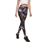 Urban Classics Damen Leggings Ladies Tech Mesh AOP Leggings Darkflower-XL