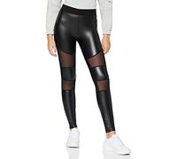 Urban Classics Ladies Tech Mesh Faux Leather Leggings Black XXL