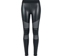 Urban Classics Ladies Tech Mesh Faux Leather Leggings Leggings schwarz in L