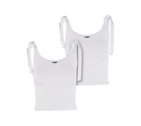 Urban Classics Damen T-Shirt Ladies Tied Basic Jersey Top 2-Pack TB7520A White/White-L