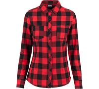Urban Classics Ladies Turnup Checked Flanell Shirt Flanellhemd schwarz rot in L