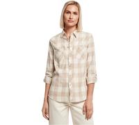 Urban Classics Turnup Checked Langarmhemd XL White Sand / Light Taupe