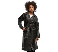 Urban Classics Mantel Ladies Vintage Trenchcoat Kunstleder, zweireihig, mit Bindegürtel 2XL