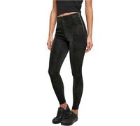 Urban Classics Damen Washed Kunstlederhose TB3763 – Schwarz Größe S
