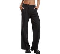 Urban Classics Damenhose Ladies Wide Leg Trousers – weites Bein, Loose Fit – Schwarz Gr. 34