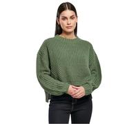 Sweatshirt URBAN CLASSICS "Urban Classics Damen Ladies Wide Oversize Sweater", Damen, Gr. S, salvia, 100% Polyacryl, unifarben, Rundhals, Sweatshirts Sweatshirt (29761018-S) salvia