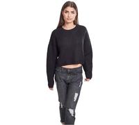 Urban Classics Ladies Wide Oversize Sweater Frauen Strickpullover schwarz