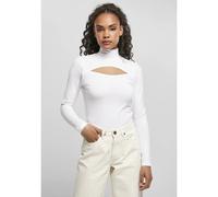 Urban Classics Langarmshirt Damen Cut-Out Turtleneck Slim Fit 95% Baumwolle Weiß 3XL