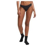 Panty URBAN CLASSICS "Urban Classics Ladies Lasercut Tanga 3-Pack", Damen, Gr. S, schwarz, 80% Nylon, 20% Elasthan, unifarben, Unterhosen Panty (20839568-S) schwarz