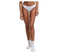 Panty URBAN CLASSICS "Urban Classics Ladies Lasercut Tanga 3-Pack", Damen, Gr. S, weiß, 80% Nylon, 20% Elasthan, unifarben, Unterhosen Panty (97212519-S) weiß