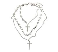 Urban Classics Kette Layering Cross Necklace Silver