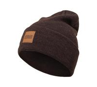 Urban Classics Leatherpatch Long Beanie braun
