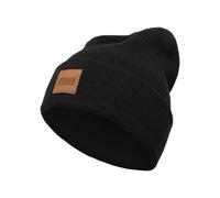 Urban Classics Leatherpatch Long Beanie schwarz