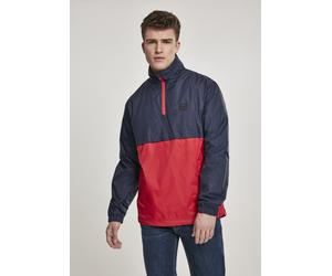 Urban Classics Leichte Jacke Stand Up Collar Pull Over Jacket Navy/Fire Red-XXL
