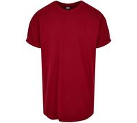 Urban Classics Herren T-Shirt Long Shaped Turnup Tee, lässiges T-Shirt für Männer, in langem Schnitt, erhältlich in vielen Farben, Brickred, M