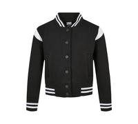 Urban Classics Inset College Jacket Schwarz 134-140 cm Mädchen (Herstellerartikelnummer: UCK2618-Black/White_134/140)