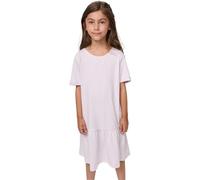 Urban Classics Mädchen Kleid Girls Valance Tee Dress, Sommer Volantkleid für Mädchen, Kurzarm, softlilac, 122/128