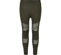 Urban Classics Mädchen Leggings Girls Tech Mesh Leggings Darkolive 110/116