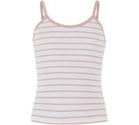 Urban Classics Mädchen T‑Shirt Striped Rib Basic Top, 96% Baumw., 4% Elas., Weiß/Puderrosa, 146-152
