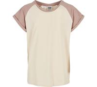 Urban Classics Girl's UCK1913-Girls Contrast Raglan Tee T-Shirt, whitesand/duskrose, 134/140