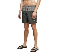 Urban Classics Herren Badeshorts Block – Grau (Blackbird/Asphalt) – Gr. 4XL