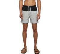 Urban Classics Badeshorts Herren – Block Swim Shorts, 100% Polyamid, lightasphalt/schwarz, Gr. S