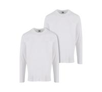 Urban Classics Men's TB7044A-Basic Longsleeve 2-Pack T-Shirt, White+White, XXXXXL