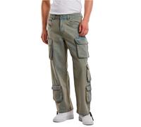Cargohose URBAN CLASSICS "Urban Classics Multi Pocket Denim Cargo", Herren, Gr. 36, Normalgrößen, new light blau dirty washed, 100% Baumwolle, unifarben, relaxed fit, Hosen Cargohose (56346634-36) new