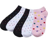 Urban Classics No Show Socks Rainbow Dots 5-Pack White/Black/Hibiskuspink-47-50