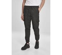 Stoffhose URBAN CLASSICS "Urban Classics Herren Cargo Nylon Track Pants", Herren, Gr. 4XL, US-Größen, schwarz, 100% Polyamid, unifarben, normal, Hosen (86158956-4XL) schwarz