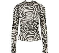 Urban Classics - Oberteil Rollkragen für Damen Langärmlig (Weiß/Schwarz) XS