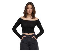 Urban Classics Damen Longsleeve Off-Shoulder Glitter Schwarz Größe 4XL