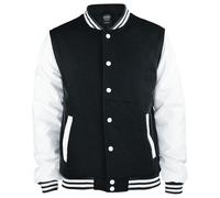 Urban Classics Oldschool Collegejacke schwarz weiß in M