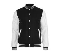 Urban Classics - "Oldschool" Varsity-Jacke (US-College-Stil) für Herren (Schwarz/Weiß)