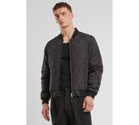 Bomberjacke URBAN CLASSICS "Urban Classics Onion Quilted Bomber", Herren, Gr. 3XL, schwarz, 100% Polyester, mehrfarbig, casual, normal, amerikanischer Ausschnitt, Langarm, Jacken (20054957-XXXL) schwa
