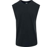 Urban Classics Herren T-Shirt Open Edge Sleeveless Tee, ärmelloses T-Shirt für Männer, Rundhals, Baumwolle, black, L