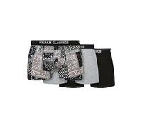 Urban Classics Organic Boxer Shorts 3-Pack - Herren Boxershorts aus Bio-Baumwolle mit Elastikbund und Branding, komfortable Passform, Bandana Grey+Grey+Black, L