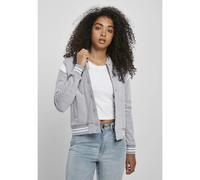 Urban Classics Ladies Organic Inset College Sweat Jacket Grey/White XXL