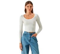Longsleeve URBAN CLASSICS "Urban Classics Ladies Rib Jersey Wide Neck Longsleeve", Damen, Gr. 3XL, sanftes weiß, 95% Baumwolle, 5% Elasthan, unifarben, slim fit, Balconnet, Shirts (34742949-XXXL) sanf