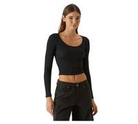 Urban Classics Ladies Rib Jersey Wide Neck Longsleeve Schwarz M