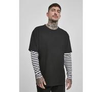 Urban Classics Langarmshirt Oversized Double Layer Striped LS Tee Herren Gr. M Schwarz