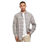 Urban Classics Men's TB5516-Long Oversized Check Shirt, Grey/Black, L