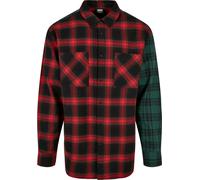 Urban Classics Oversized Mix Check Shirt in Gr. L in Schwarz