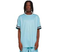 Urban Classics Oversized Stripes Mesh T-Shirts in Gr. L in Blau