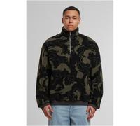 Urban Classics Oversized Teddy-Fleece-Troyer mit Muster, oliveswirl, Größe L